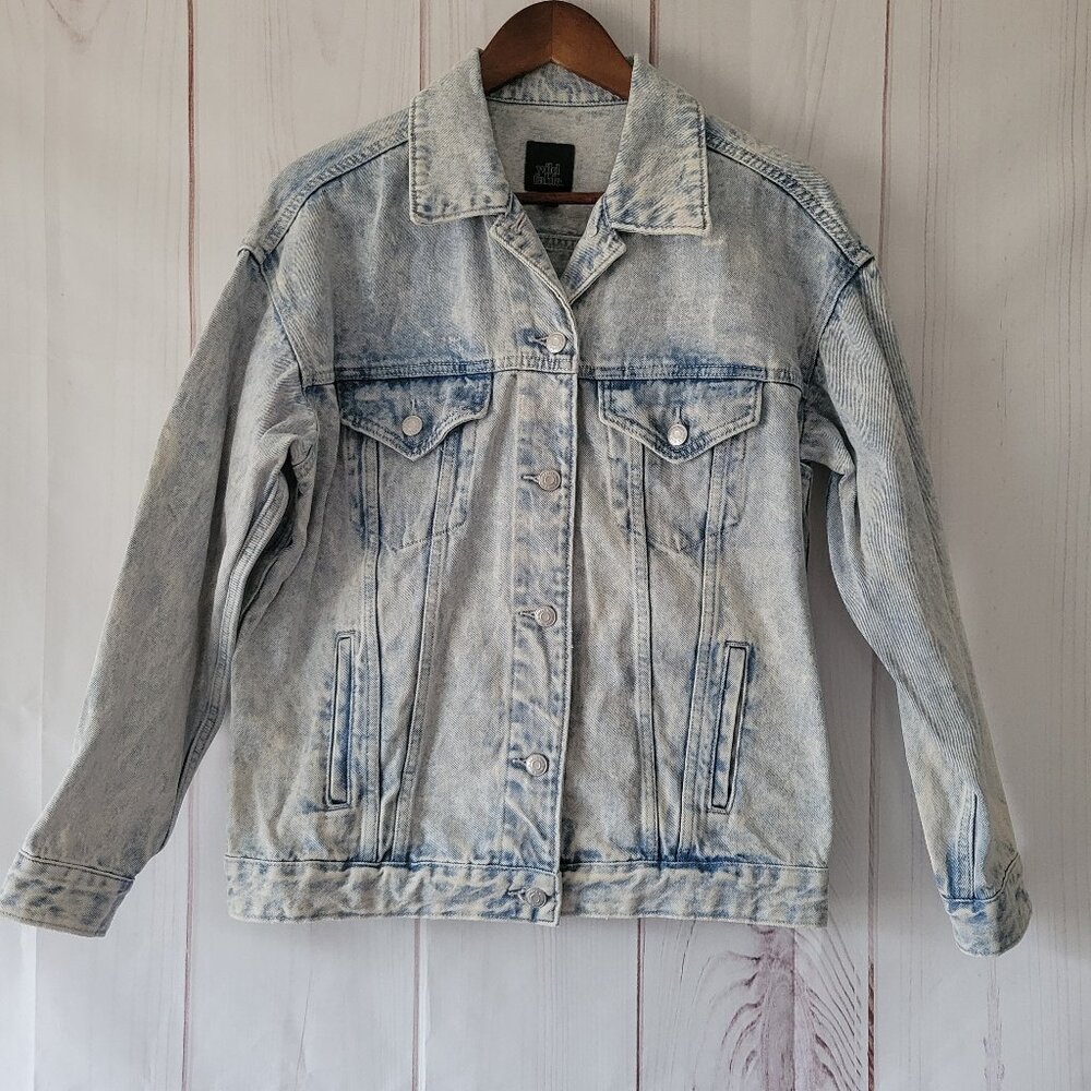 Wild Fable Vintage Women’s XS 100% Cotton Classic Denim Jean Jacket, Pockets,